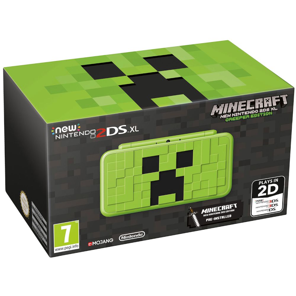 nintendo 2ds xl minecraft creeper edition console