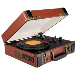 Turbo-X Πικάπ Vintage Βαλίτσα Καφέ