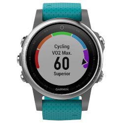 Garmin Sportwatch Fenix 5s Ασημί με Τιρκουάζ