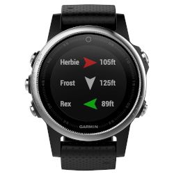 Garmin Sportwatch Fenix 5s Ασημί με Μαύρο