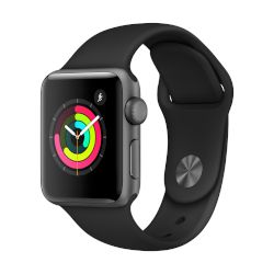 Apple Watch Series 3 GPS, 38mm Space Grey Aluminium Case with Grey Sport Band