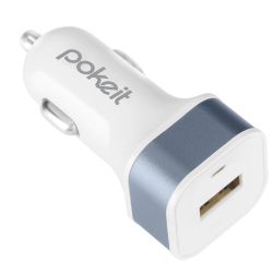Φορτιστής Αυτοκινήτου 1 Θέσης pokeit Λευκό
