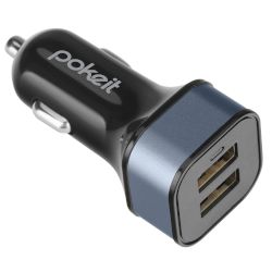 Φορτιστής Αυτοκινήτου 2 Θέσεων pokeit Μαύρο